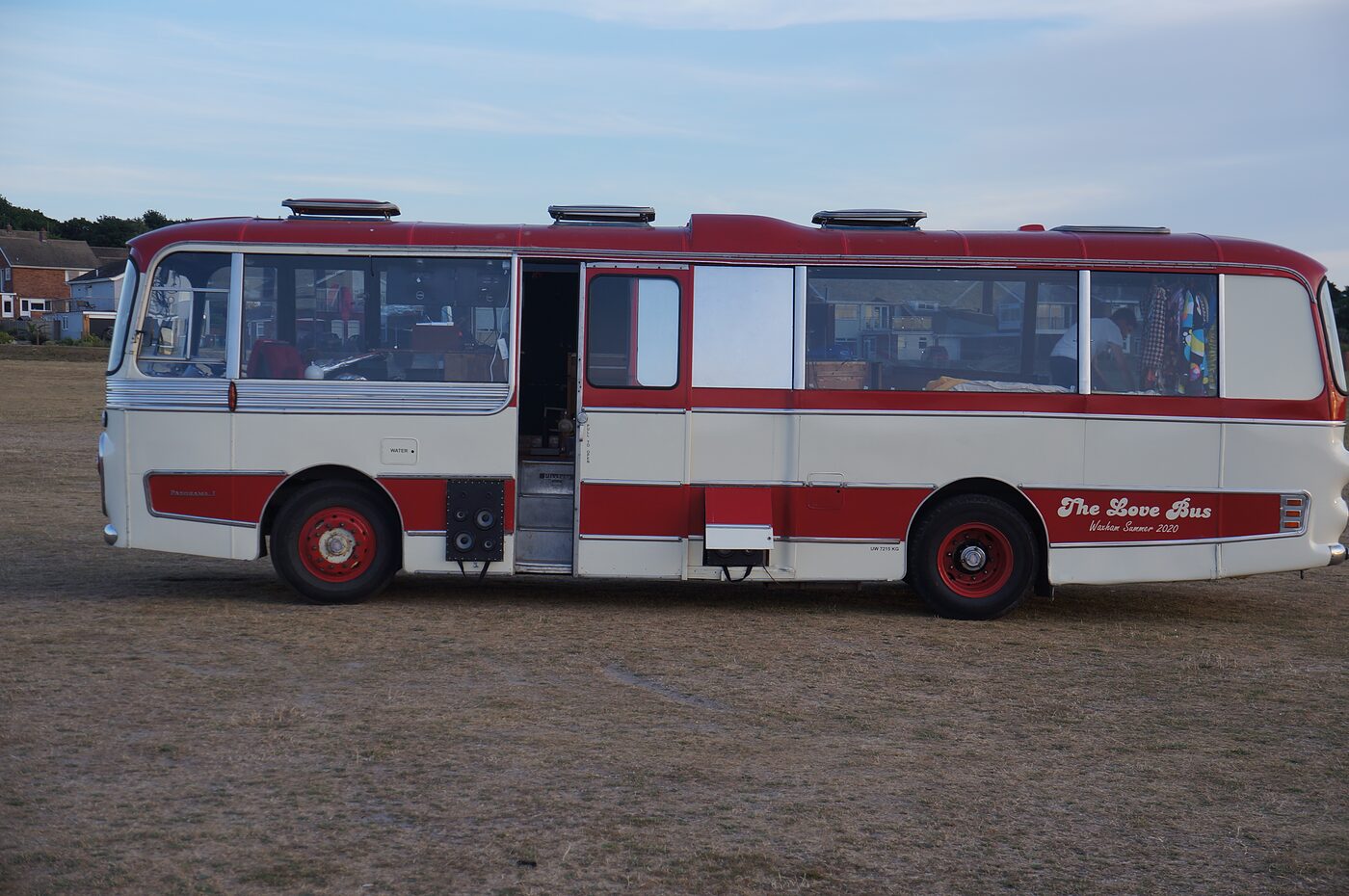 The Love Bus with its entrance door open