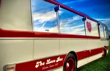 The Love Bus Outside